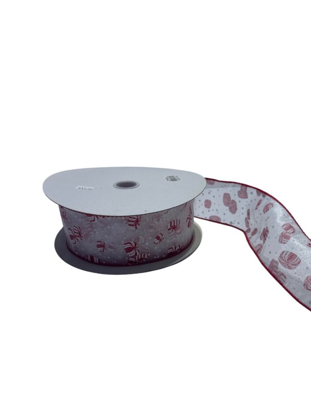 Red White Peppermint Candy  Wired Ribbon Glitter Design 2.5 Inches x 40+ Yards R